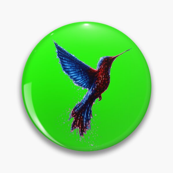 Item preview, Binary Hummingbird Red Blue designed and sold by Kicor.