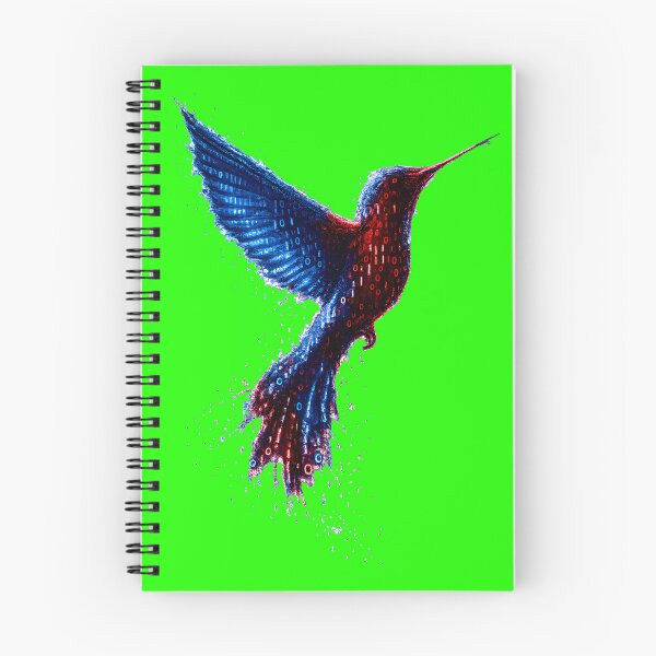 Item preview, Binary Hummingbird Red Blue designed and sold by Kicor.