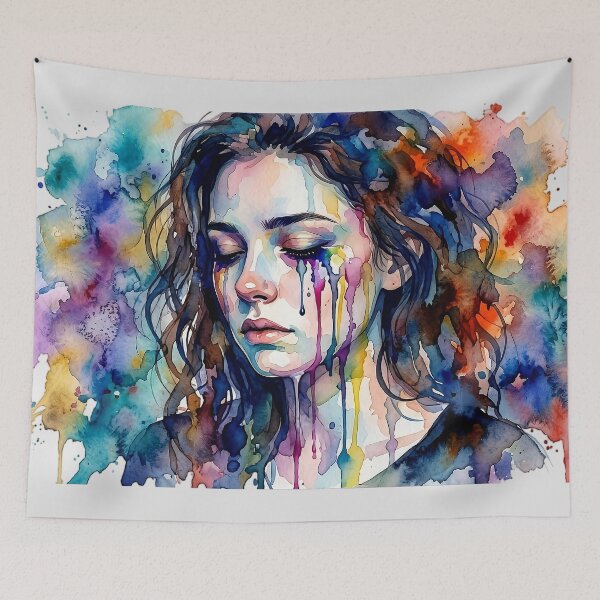 Item preview, Silent Emotions | Abstract Watercolor Woman designed and sold by Y-MOONSTAR.