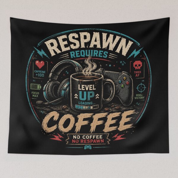 Item preview, Respawn Requires Coffee Gamer Life designed and sold by RetroPlus.