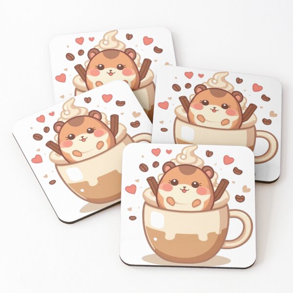 Item preview, Cute Hamster Coffee Cup Sticker | Cozy Kawaii Animal Design designed and sold by Stylestickers55.