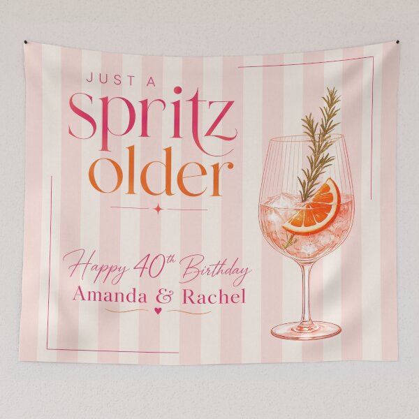 Item preview, Copy of Copy of CUSTOM 40th Birthday Tapestry 8 - just a spritz older designed and sold by taylorvinyls.