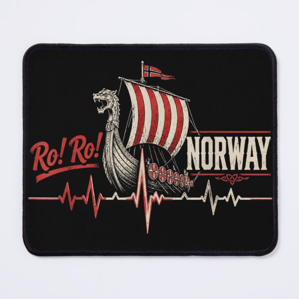 Item preview, Ro Ro Norway Viking Longship EKG Heartbeat Norse Heritage Graphic T-Shirt designed and sold by GalenoHenley.