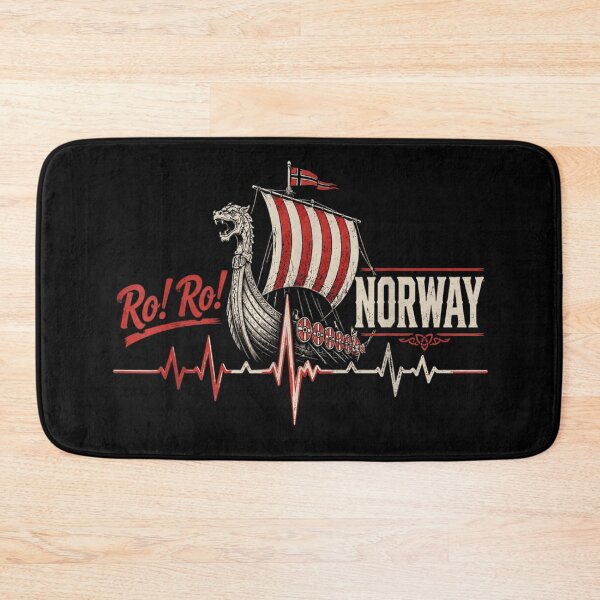 Item preview, Ro Ro Norway Viking Longship EKG Heartbeat Norse Heritage Graphic T-Shirt designed and sold by GalenoHenley.