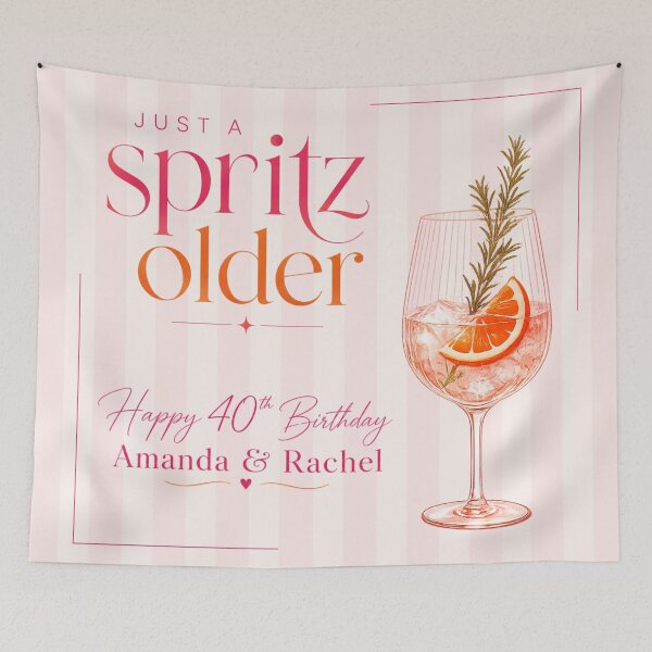 Item preview, Copy of Copy of Copy of CUSTOM 40th Birthday Tapestry 8 - just a spritz older designed and sold by taylorvinyls.