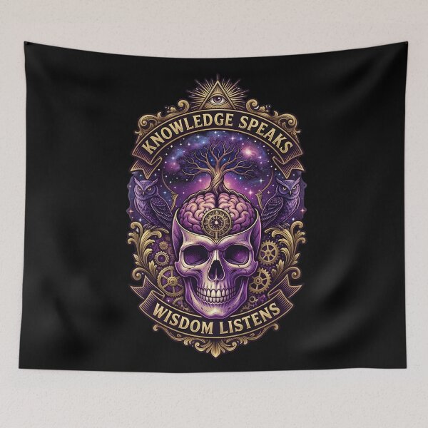 Item preview, Knowledge Speaks Wisdom Listens Cosmic Skull Tarot designed and sold by Doulouxhop.