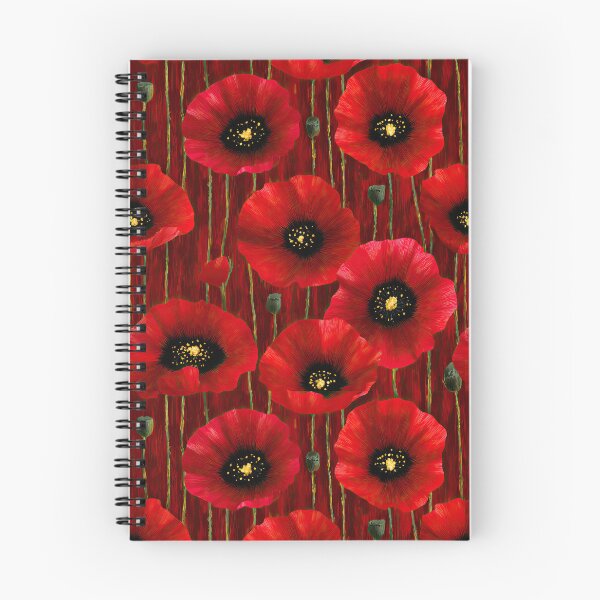 Item preview, Large Red Poppies On Dark Blue Botanical Background designed and sold by igraphixart.