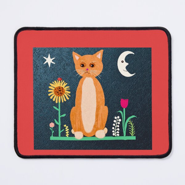 Item preview, Cat and Flowers Under Moonlight designed and sold by Elaine M Hayward .