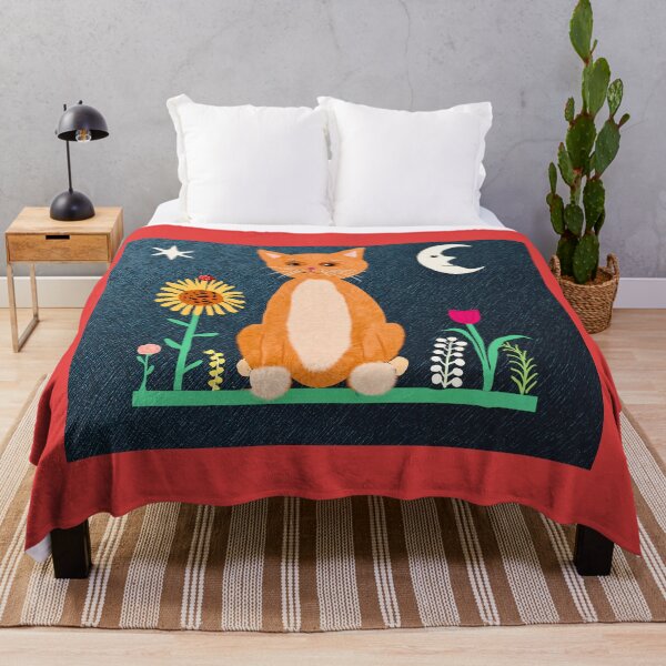 Item preview, Cat and Flowers Under Moonlight designed and sold by Elaine M Hayward .