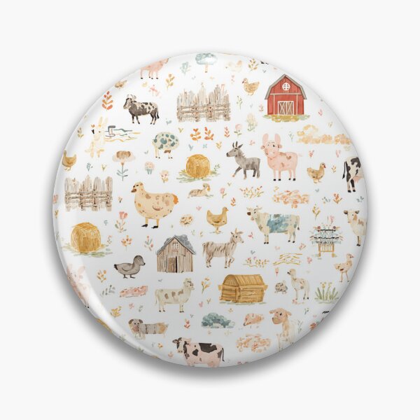 Item preview, Watercolor Cute Farm Animals Seamless Pattern designed and sold by mijaczeek.