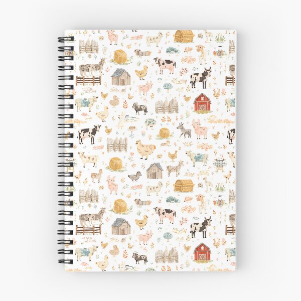 Item preview, Watercolor Cute Farm Animals Seamless Pattern designed and sold by mijaczeek.