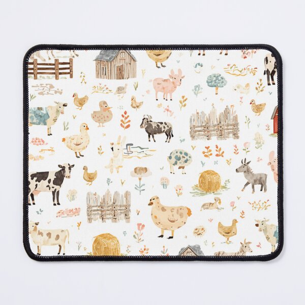 Item preview, Watercolor Cute Farm Animals Seamless Pattern designed and sold by mijaczeek.