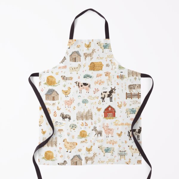 Item preview, Watercolor Cute Farm Animals Seamless Pattern designed and sold by mijaczeek.