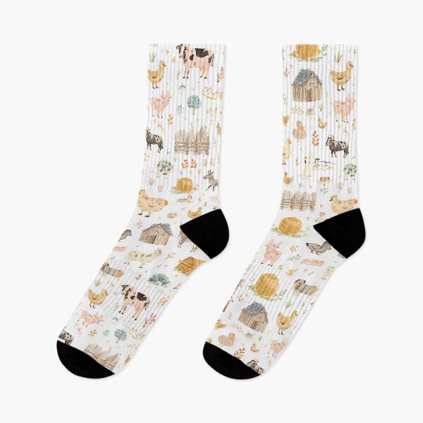 Item preview, Watercolor Cute Farm Animals Seamless Pattern designed and sold by mijaczeek.