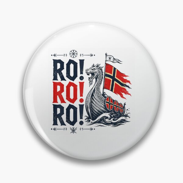 Item preview, Ro Ro Ro Viking Longship Dragon Boat Norwegian Flag Shield Typography Sticker designed and sold by GalenoHenley.