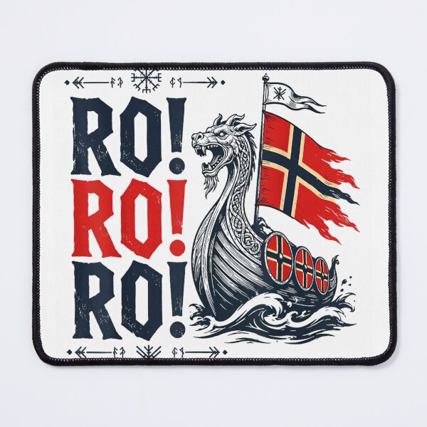 Item preview, Ro Ro Ro Viking Longship Dragon Boat Norwegian Flag Shield Typography Sticker designed and sold by GalenoHenley.