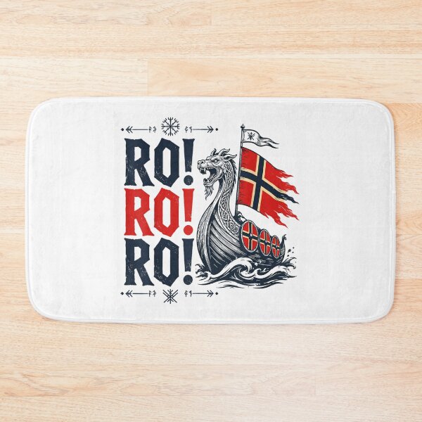Item preview, Ro Ro Ro Viking Longship Dragon Boat Norwegian Flag Shield Typography Sticker designed and sold by GalenoHenley.