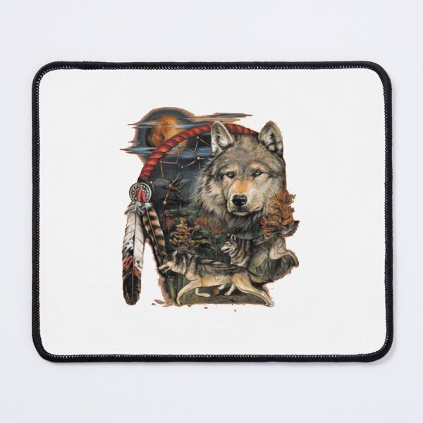 Item preview, Wolf Tribesman Dreamcatcher Indian Native American Wolves designed and sold by Gbriel3.