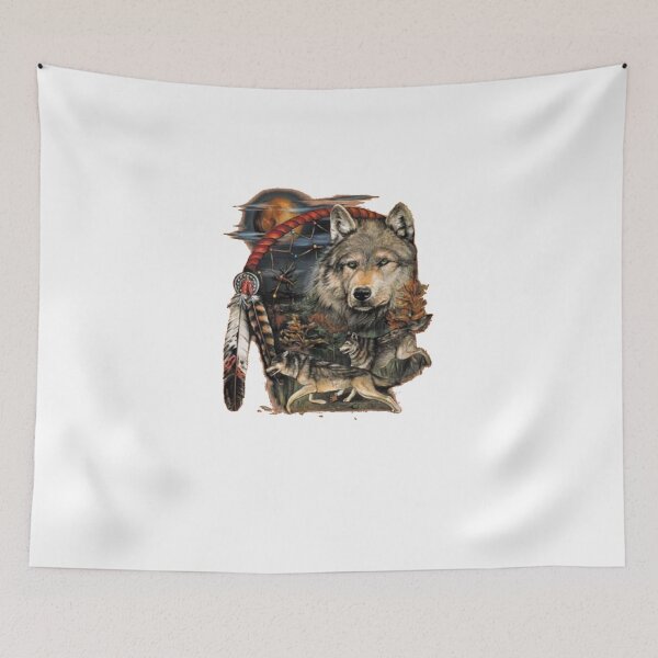 Item preview, Wolf Tribesman Dreamcatcher Indian Native American Wolves  designed and sold by Gbriel3.