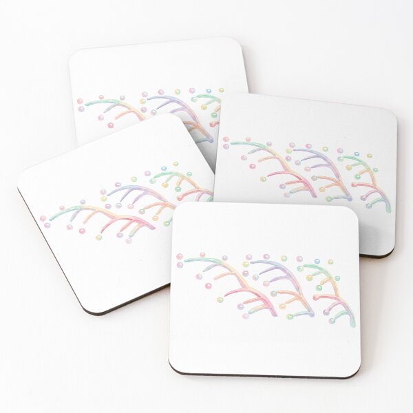 Item preview, Korean Traditional Pastel Bead Branch Watercolor Pattern designed and sold by Yiruda-Art.