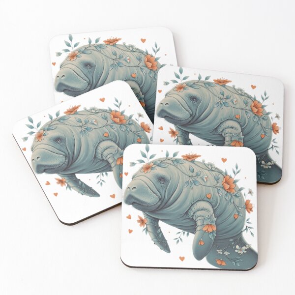 Item preview, Floral Manatee Botanical Illustration designed and sold by Hersirart.