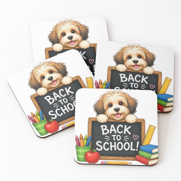 Item preview, Cute Dog Back to School – Elements of Schooling Board with Puppy, Books, and Crayons designed and sold by URBANMOOD ART.