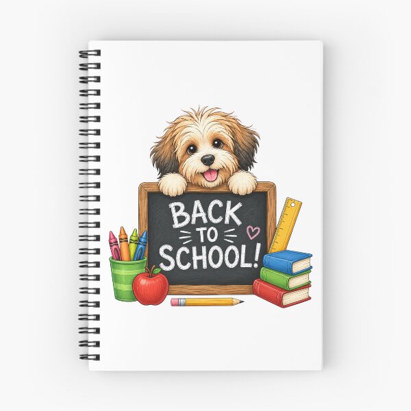 Item preview, Cute Dog Back to School – Elements of Schooling Board with Puppy, Books, and Crayons designed and sold by URBANMOOD ART.