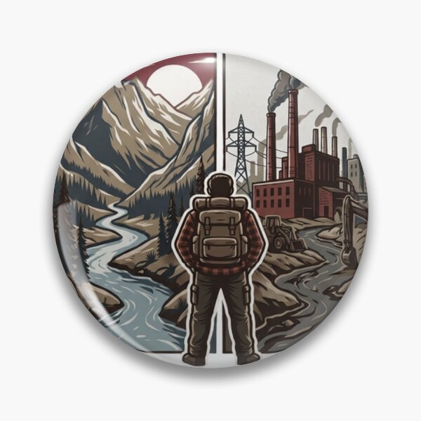 Item preview, Choose Your Path Wilderness vs Industry — Environmental Conservation Activism Art Print designed and sold by MālamaThreads.