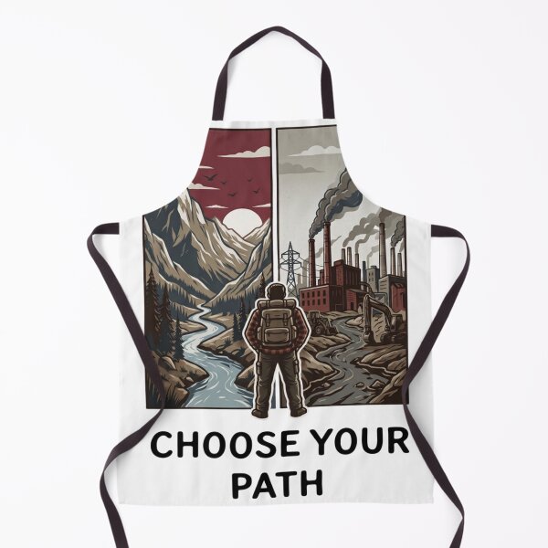 Item preview, Choose Your Path Wilderness vs Industry — Environmental Conservation Activism Art Print designed and sold by MālamaThreads.