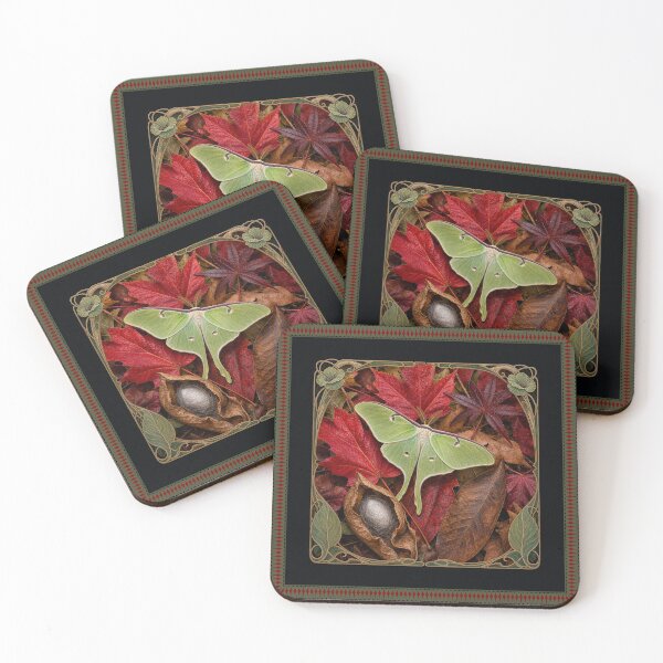 Item preview, Luna Moth on Autumn Leaves, Botanical Nature Art  designed and sold by bloom&trowel.