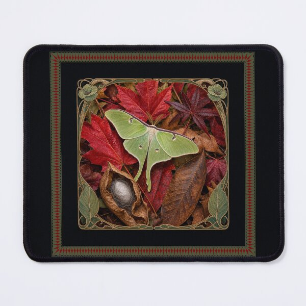 Item preview, Luna Moth on Autumn Leaves, Botanical Nature Art designed and sold by bloom&trowel.