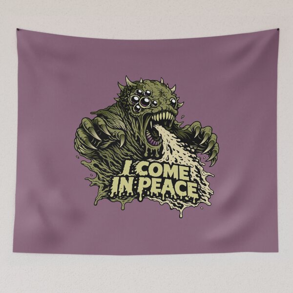 Item preview, I Come In Peace Monster Horror Alien Fun designed and sold by Pommes im Bett.