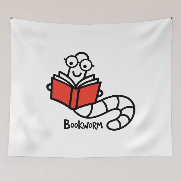 Item preview, Vibrant Red Bookworm - Bold Character Graphic Tee designed and sold by ArthousePromos.