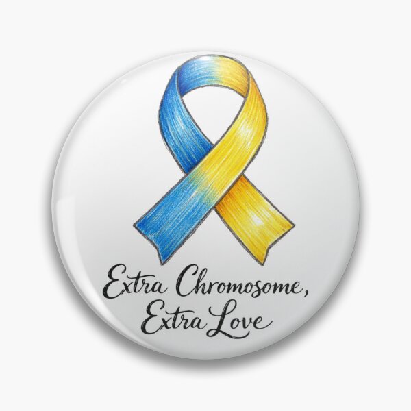 Item preview, Extra Chromosome Extra Love Down Syndrome Awareness Ribbon designed and sold by Cartoon art with a purpose ❤️ Supporting Althea’s friends .