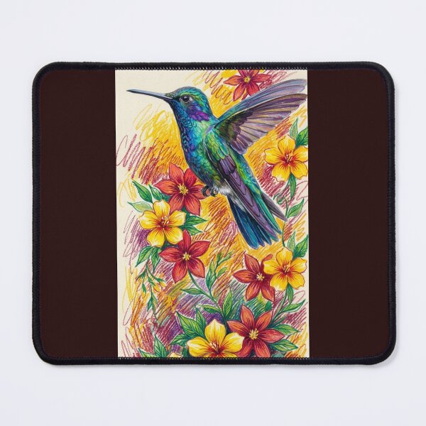 Item preview,  Colorful Colibri Floral Drawing designed and sold by  Color & Form.