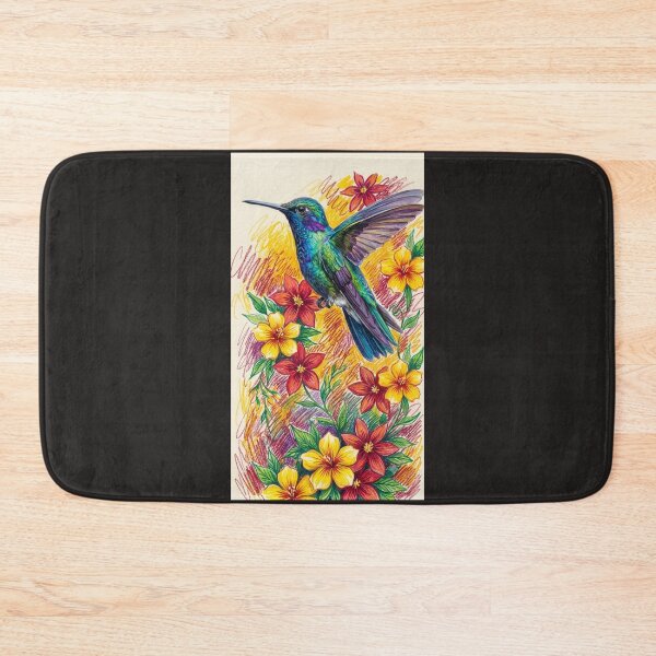 Item preview,  Colorful Colibri Floral Drawing designed and sold by  Color & Form.