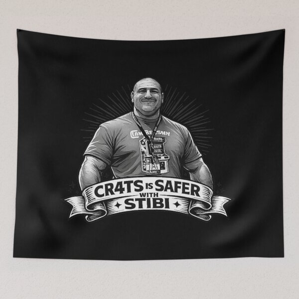 Item preview, Retro Arcade Gamer Strong Man Cr4ts Is Safer With Stibi Meme designed and sold by DuneHaicna.