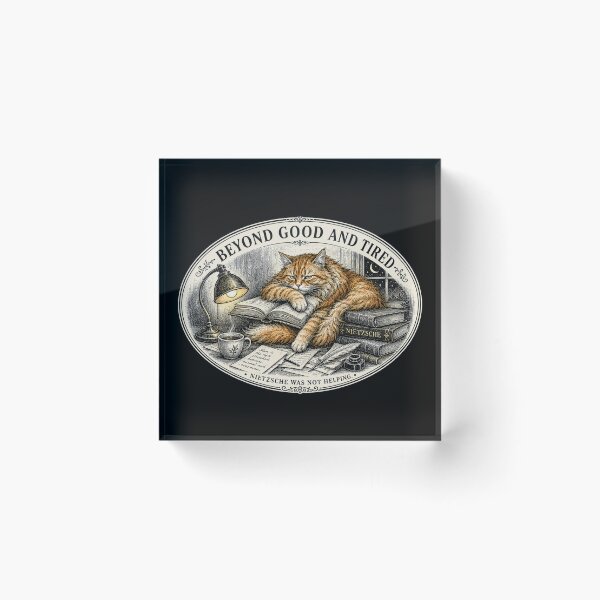 Item preview, Beyond Good and Tired – Nietzsche Cat Medallion designed and sold by Soft Panic Studio.