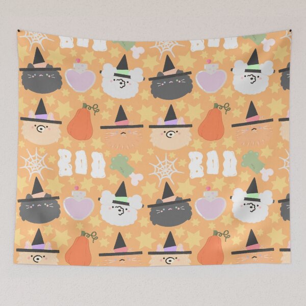 Item preview, Spooky Cute Cats & Dogs Seamless Pattern designed and sold by MiloverseOfficial.