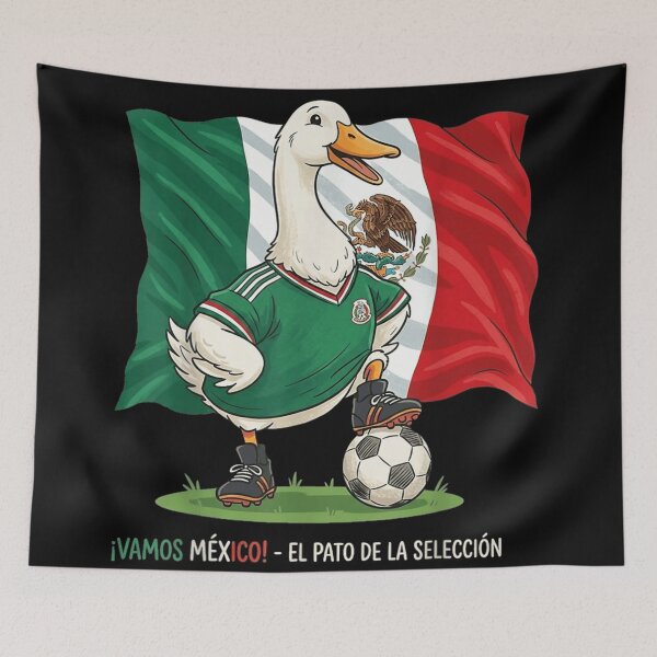 Item preview, Vamos Mexico El Pato De La Seleccion Mexican Soccer Duck Flag designed and sold by DuneHaicna.