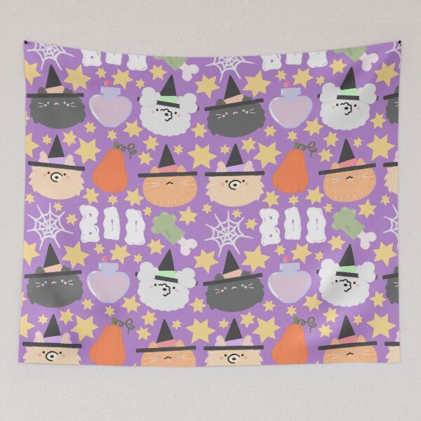 Item preview, Spooky Cute Cats & Dogs Seamless Pattern designed and sold by MiloverseOfficial.