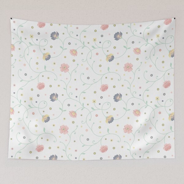Item preview, Soft Pastel Floral Vine Decor | Minimal Botanical Pattern designed and sold by Mellowtint Studio.