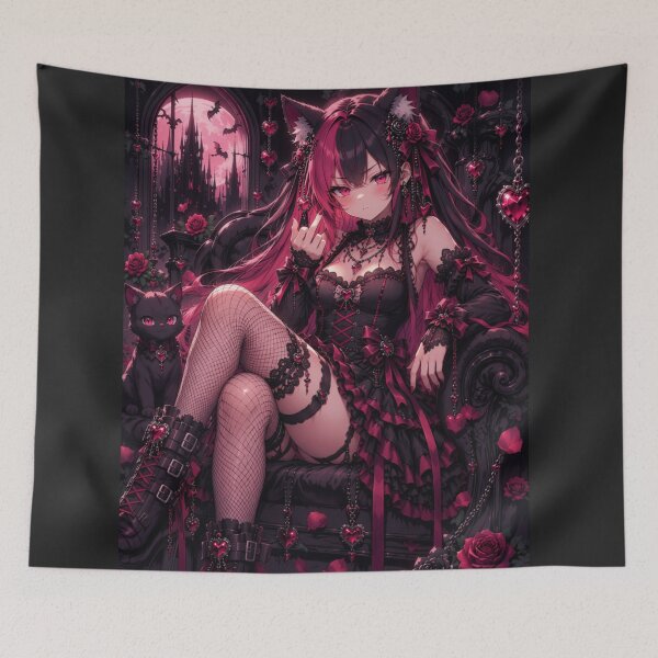 Item preview, Don't Touch Me – Gothic Neko Girl Middle Finger designed and sold by Revyra.