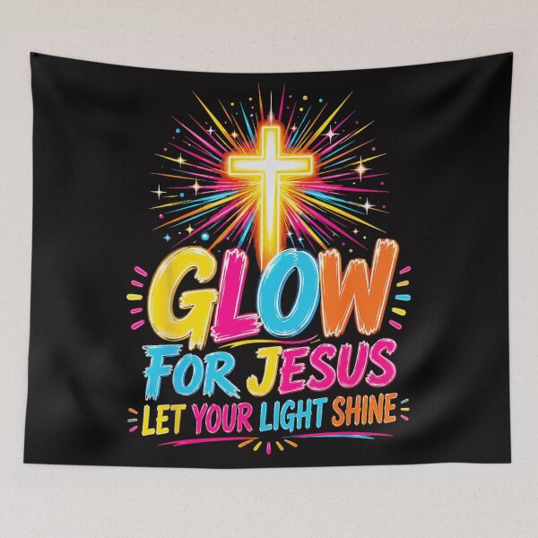 Item preview, Colorful Glow For Jesus Let Your Light Shine Christian Faith Cross designed and sold by DuneHaicna.