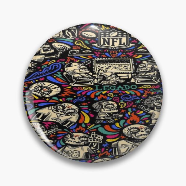 Item preview, Day of the Dead Football - Mexican Skulls and NFL Style Colorful Traditional Art designed and sold by RAYBIL.