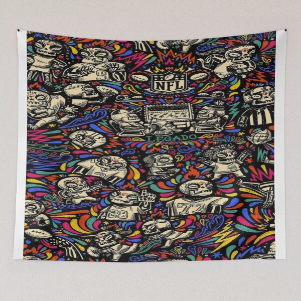 Item preview, Day of the Dead Football - Mexican Skulls and NFL Style Colorful Traditional Art designed and sold by RAYBIL.