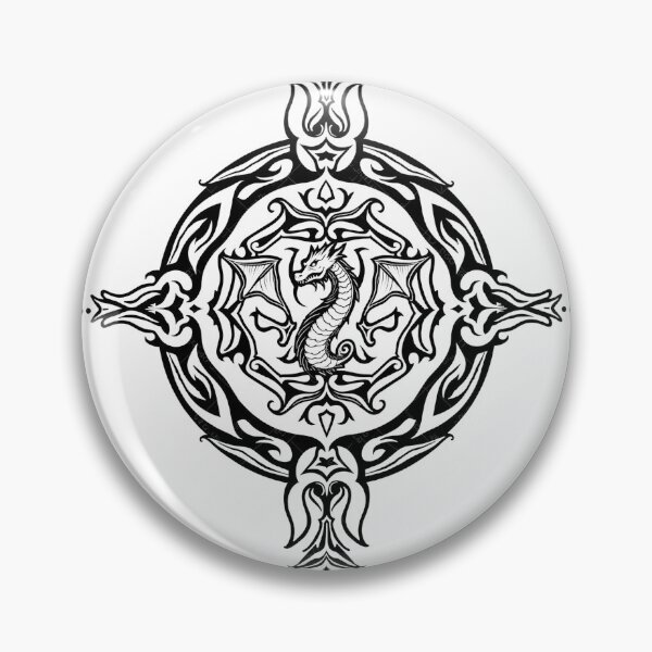 Item preview, Dragon and Tribal Motif Wall Art | Intricate Tattoo Style Design designed and sold by Qubivibe.