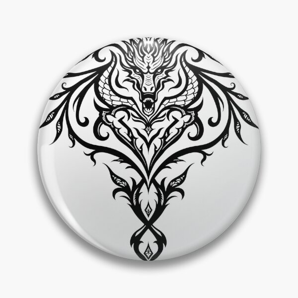 Item preview, Tribal Dragon Head Tattoo Design | Gothic Artwork designed and sold by Qubivibe.