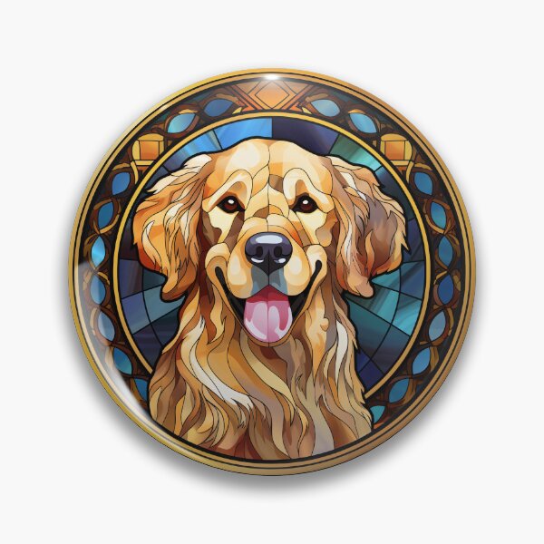 Item preview, Golden Retriever Dog Stained Glass Leadlight Artistic Design Mom Dad designed and sold by rafaeltto.