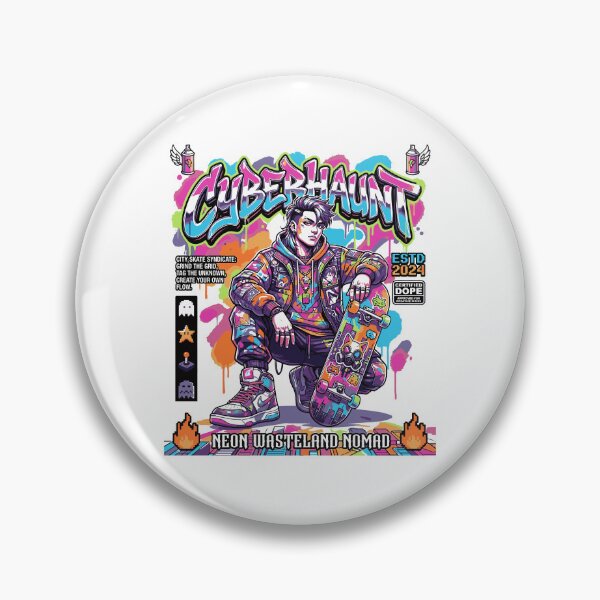 Item preview, Cyberpunk Skateboard Neon Wasteland Nomad Graffiti Skater designed and sold by BDLuck2021.
